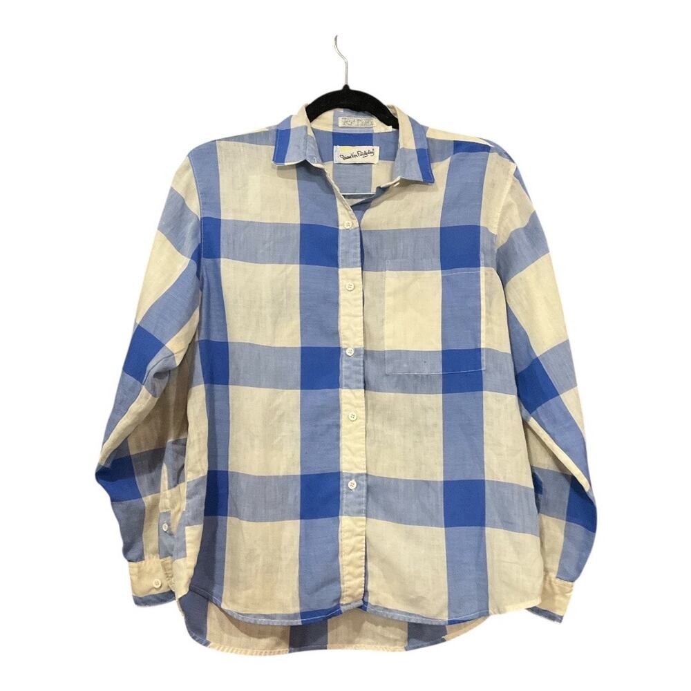 Diane Von Fursternberg Flannel Top Women Blue